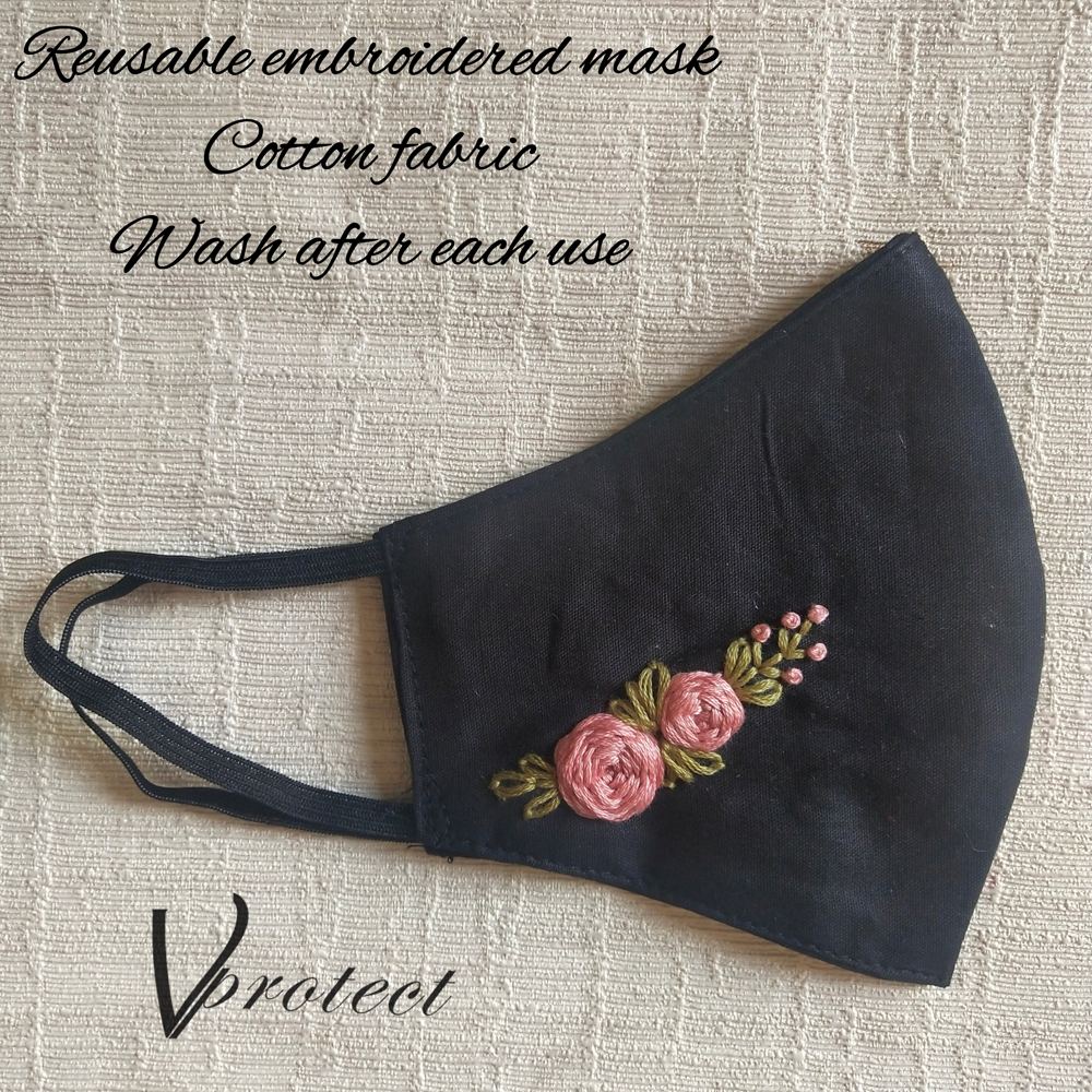 embroidery mask for ladies