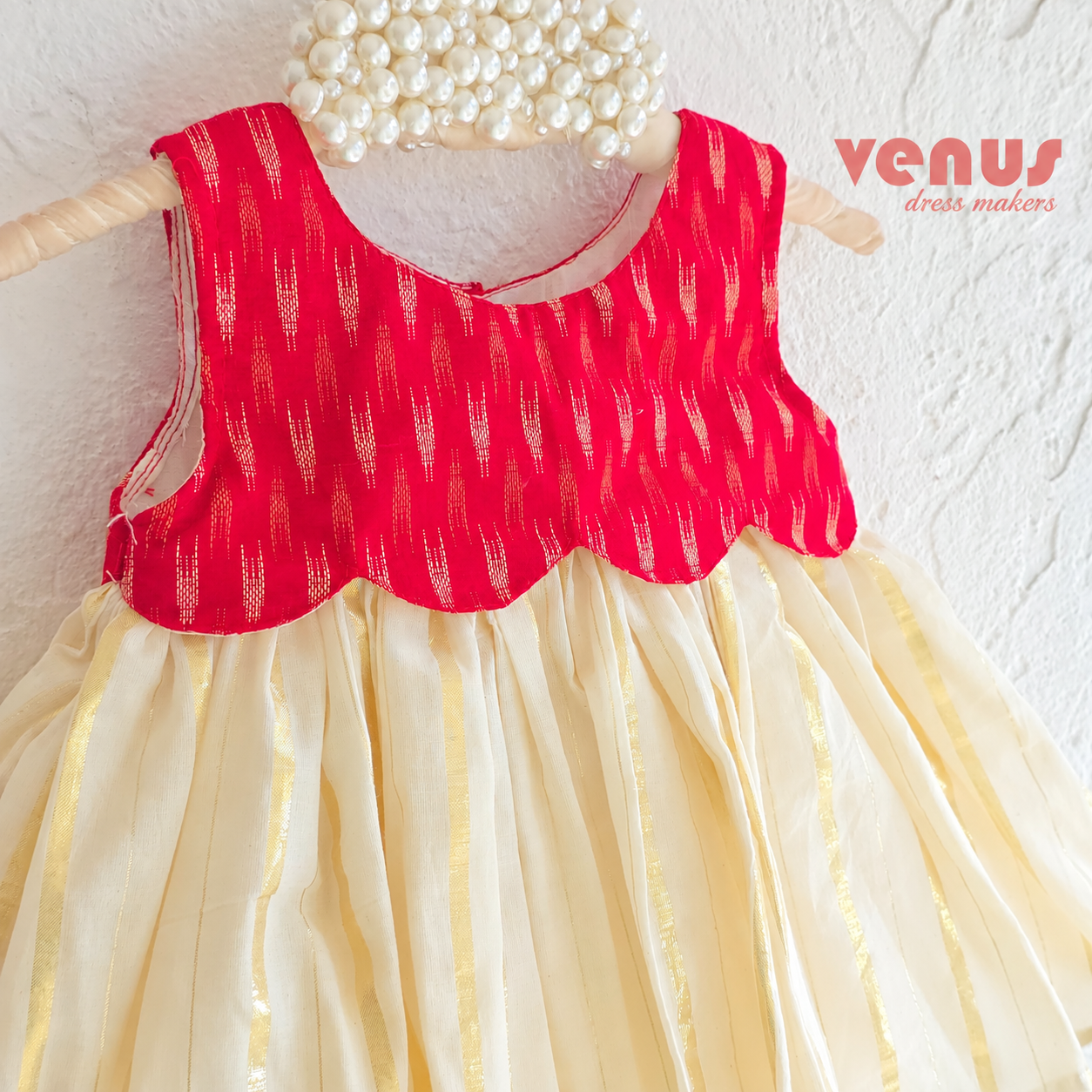 Elegant Red and Gold Children’s Dress