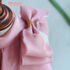 Pastel Pink Bow with Gold Detail